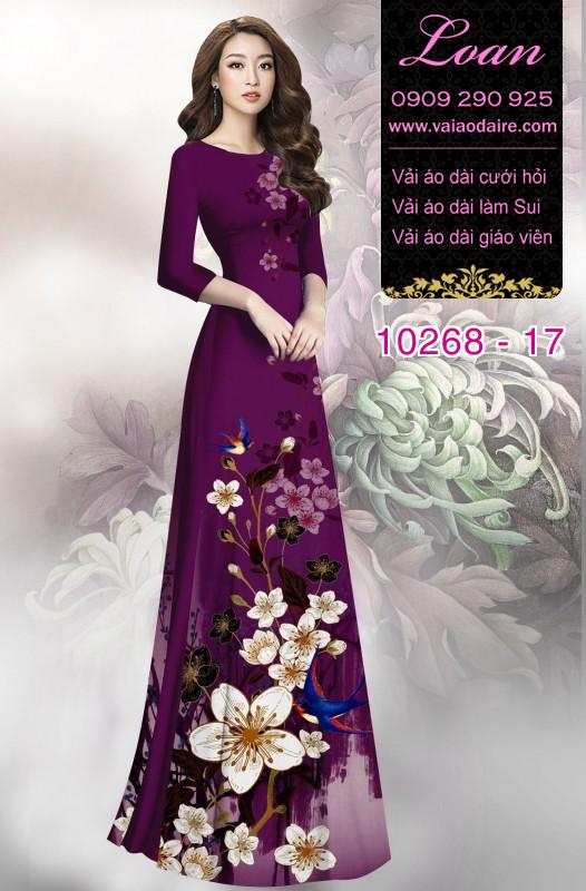 Vải áo dài hoa 3D