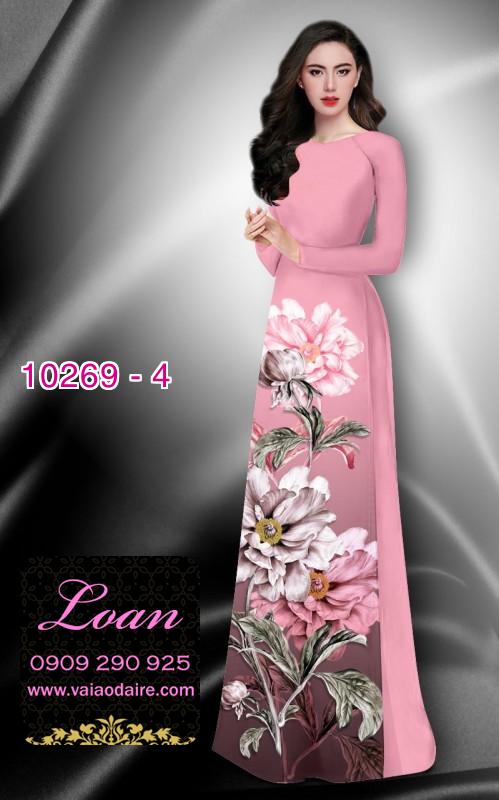 Vải áo dài hoa 3D