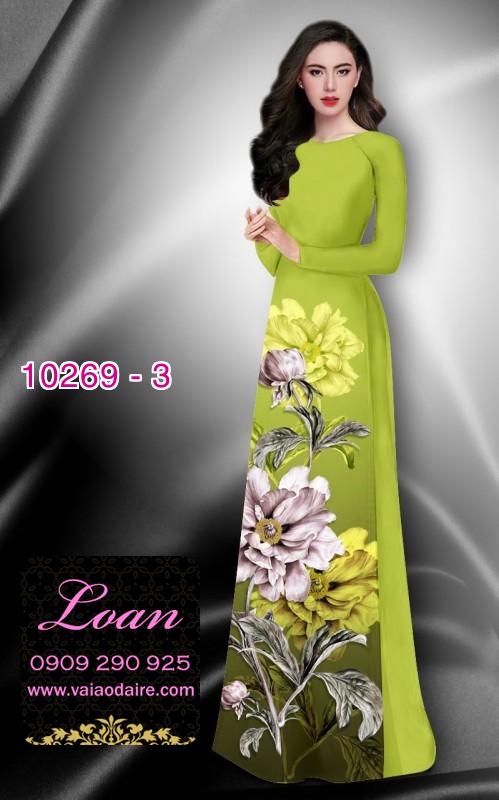 Vải áo dài hoa 3D