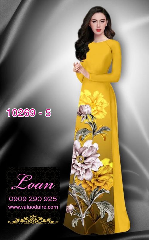 Vải áo dài hoa 3D