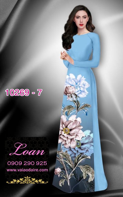 Vải áo dài hoa 3D