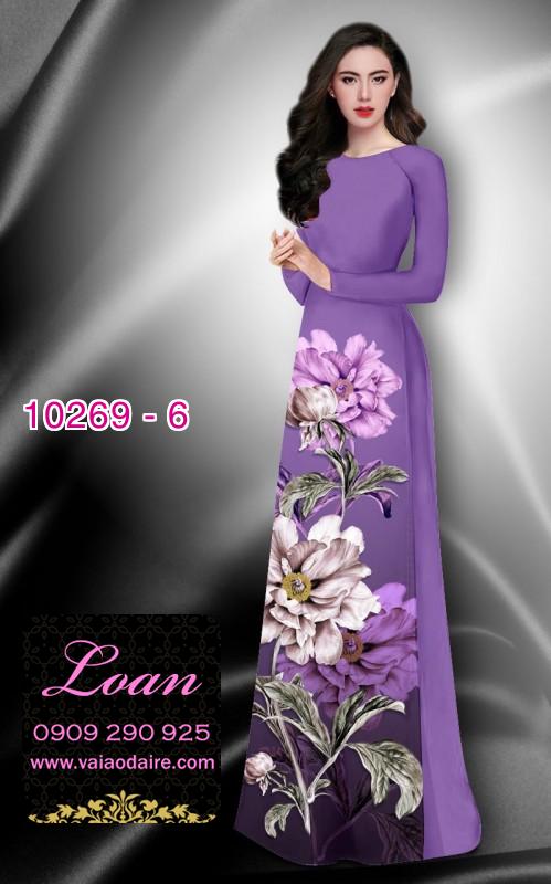 Vải áo dài hoa 3D
