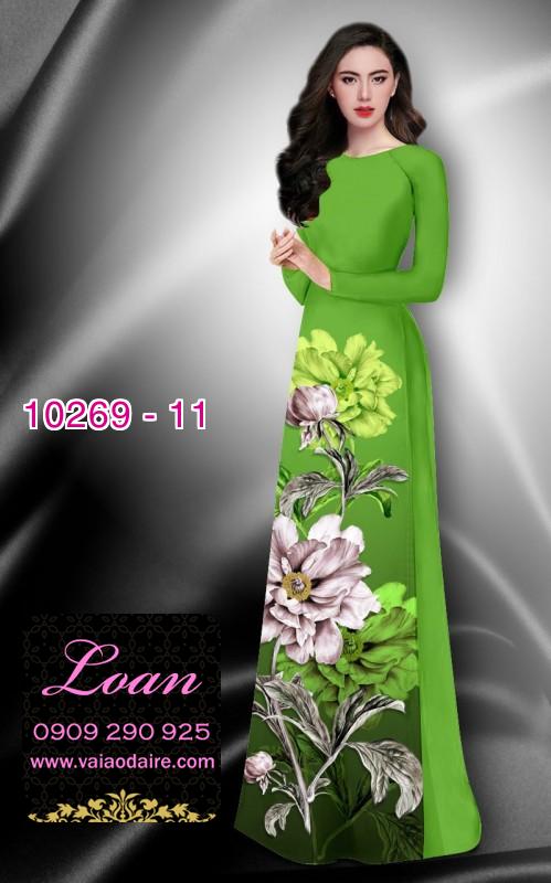 Vải áo dài hoa 3D