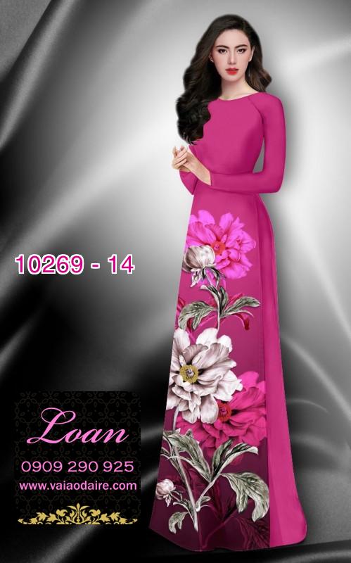 Vải áo dài hoa 3D