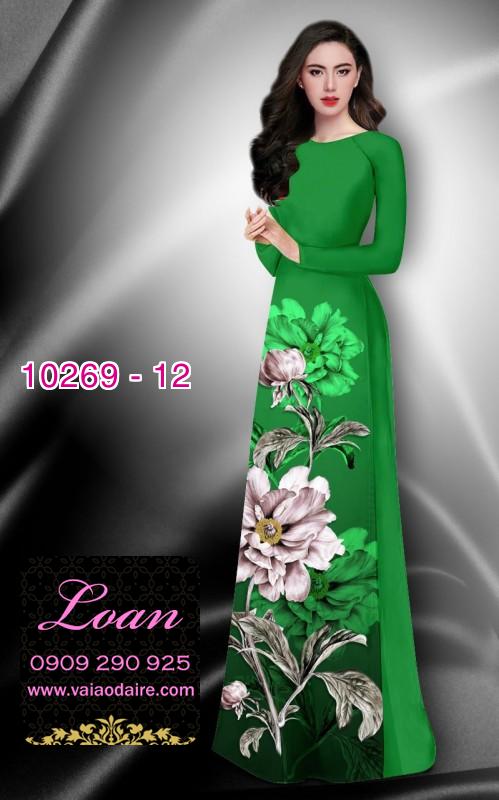Vải áo dài hoa 3D