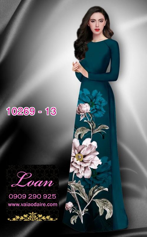 Vải áo dài hoa 3D