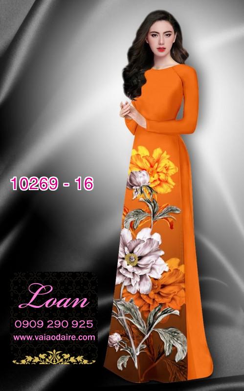 Vải áo dài hoa 3D