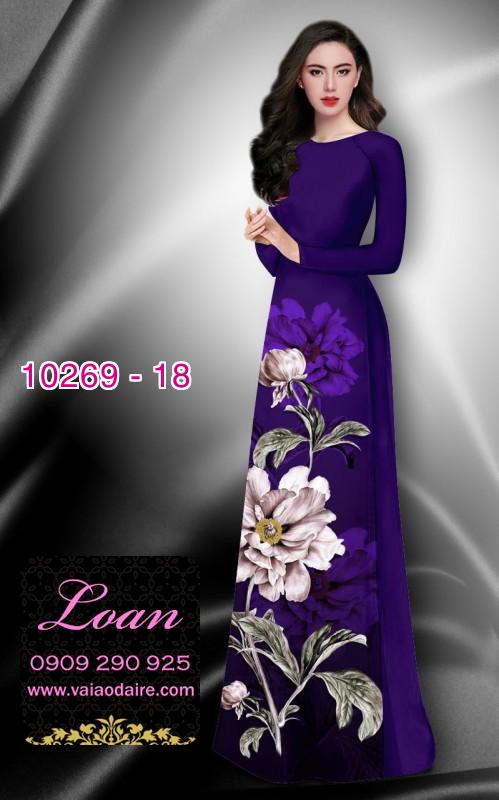 Vải áo dài hoa 3D