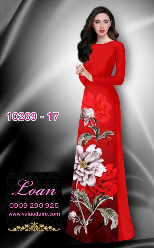 Vải áo dài hoa 3D