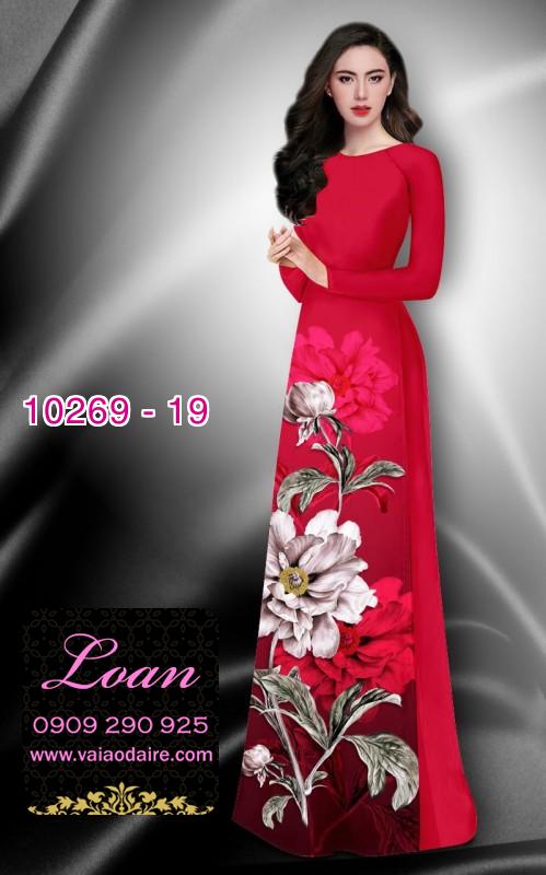 Vải áo dài hoa 3D
