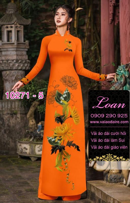 Vải áo dài hoa 3D