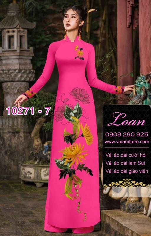 Vải áo dài hoa 3D