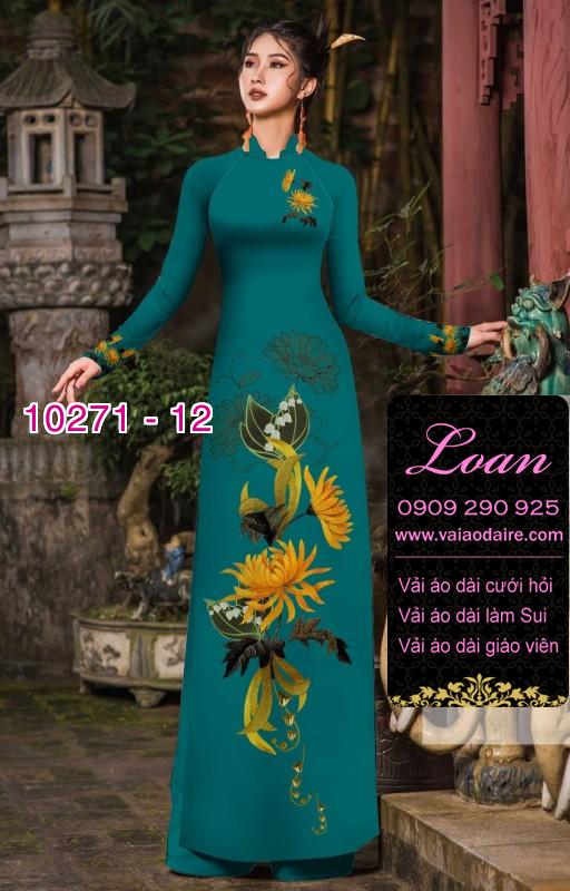 Vải áo dài hoa 3D