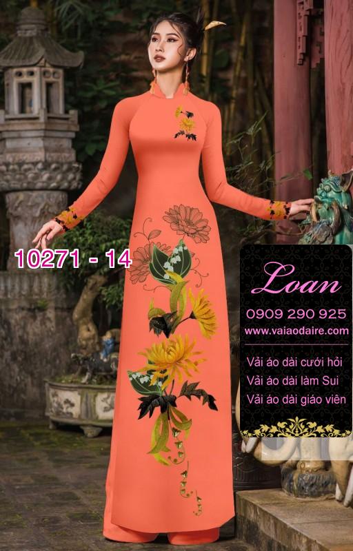 Vải áo dài hoa 3D