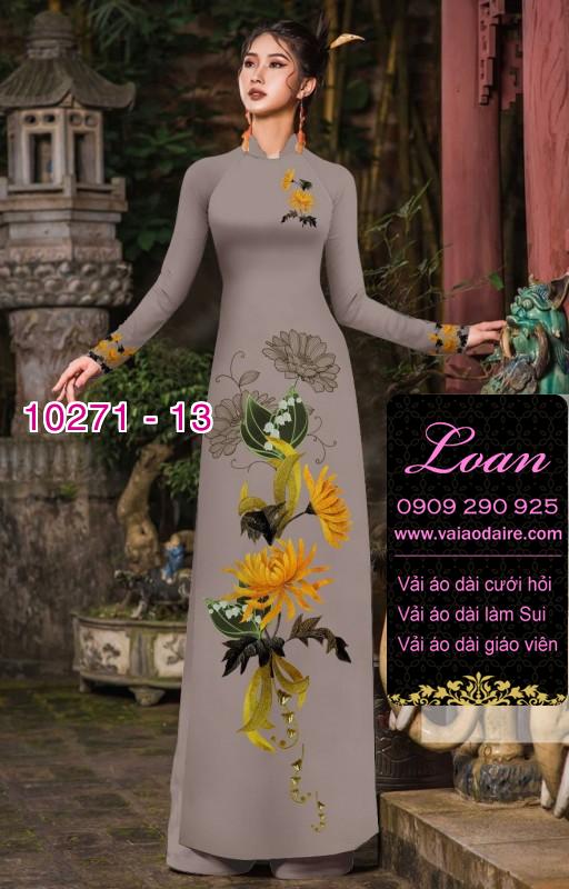 Vải áo dài hoa 3D