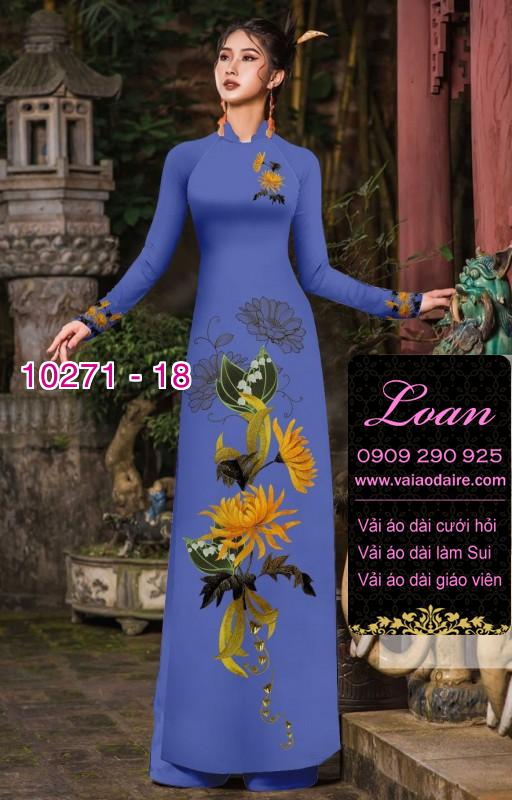 Vải áo dài hoa 3D