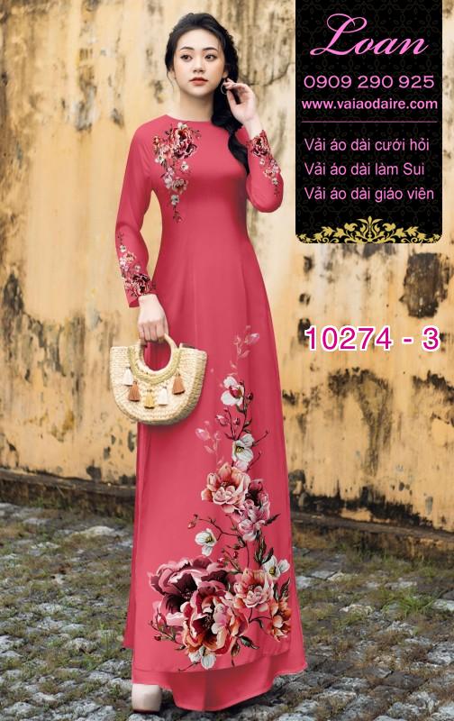 Vải áo dài hoa 3D