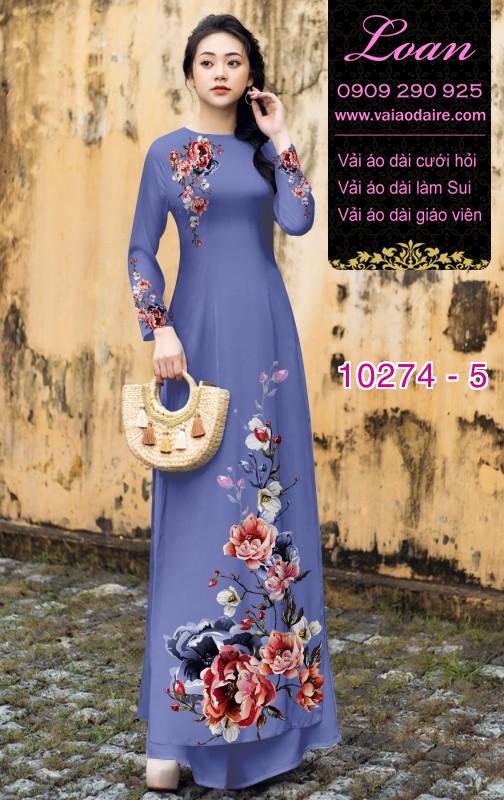 Vải áo dài hoa 3D