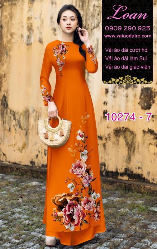 Vải áo dài hoa 3D