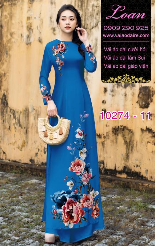Vải áo dài hoa 3D