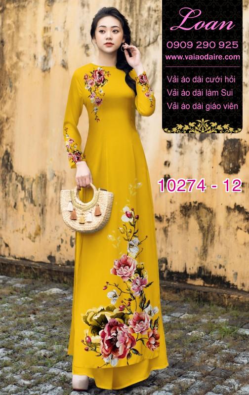 Vải áo dài hoa 3D