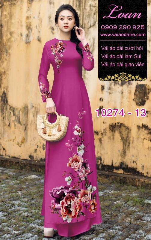 Vải áo dài hoa 3D