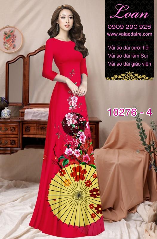 Vải áo dài hoa tết