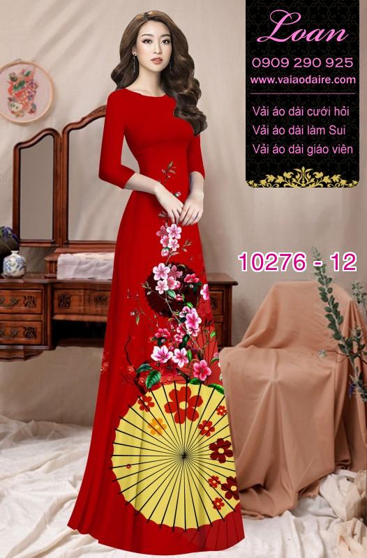 Vải áo dài hoa tết