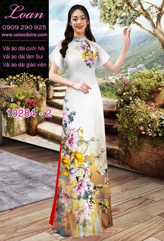 Vải áo dài hoa tết