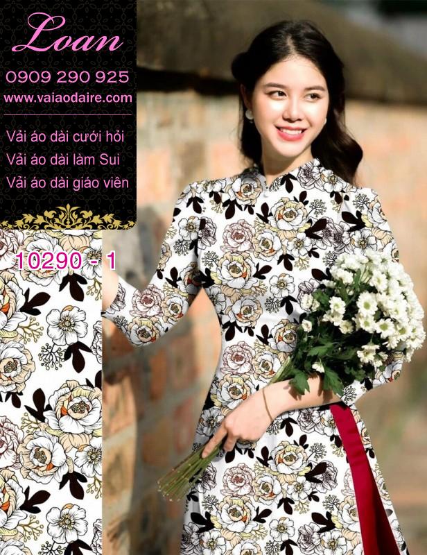 Vải áo dài hoa 3D