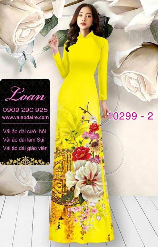 Vải áo dài hoa 3D