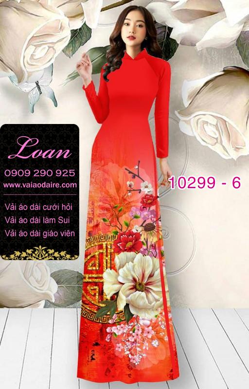 Vải áo dài hoa 3D