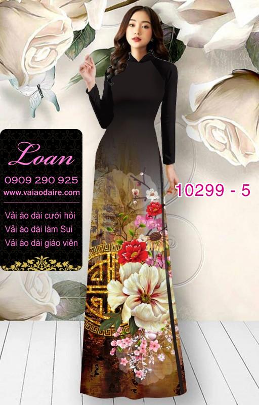 Vải áo dài hoa 3D