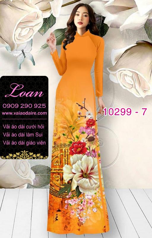 Vải áo dài hoa 3D