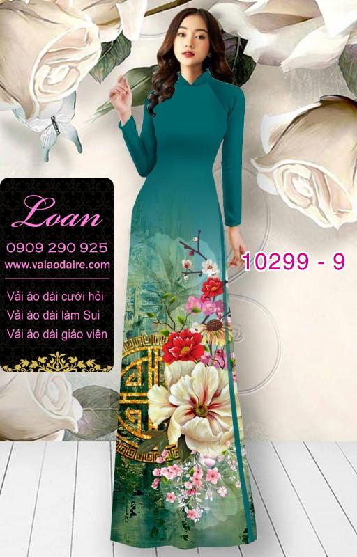 Vải áo dài hoa 3D