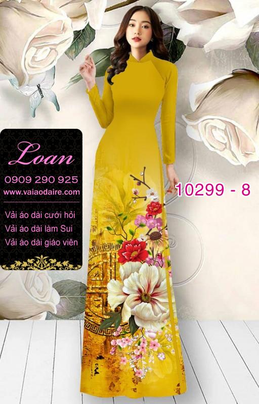 Vải áo dài hoa 3D