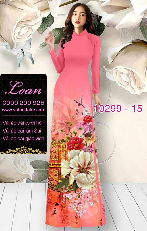 Vải áo dài hoa 3D