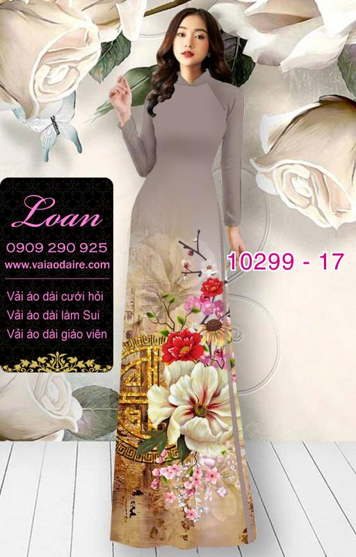 Vải áo dài hoa 3D