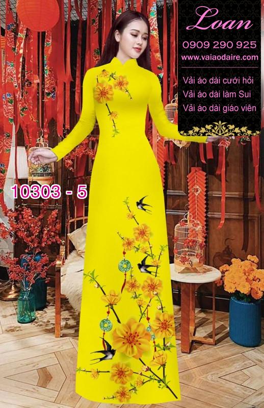 Vải áo dài hoa tết