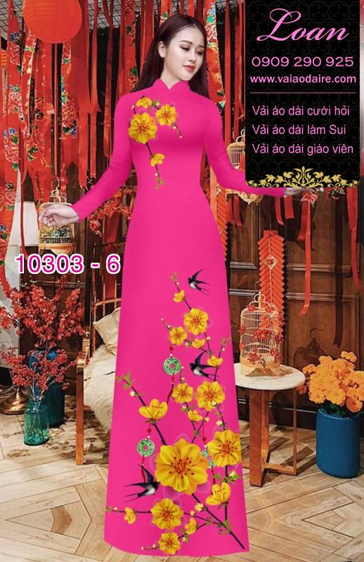 Vải áo dài hoa tết