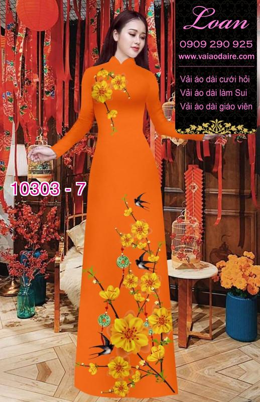 Vải áo dài hoa tết