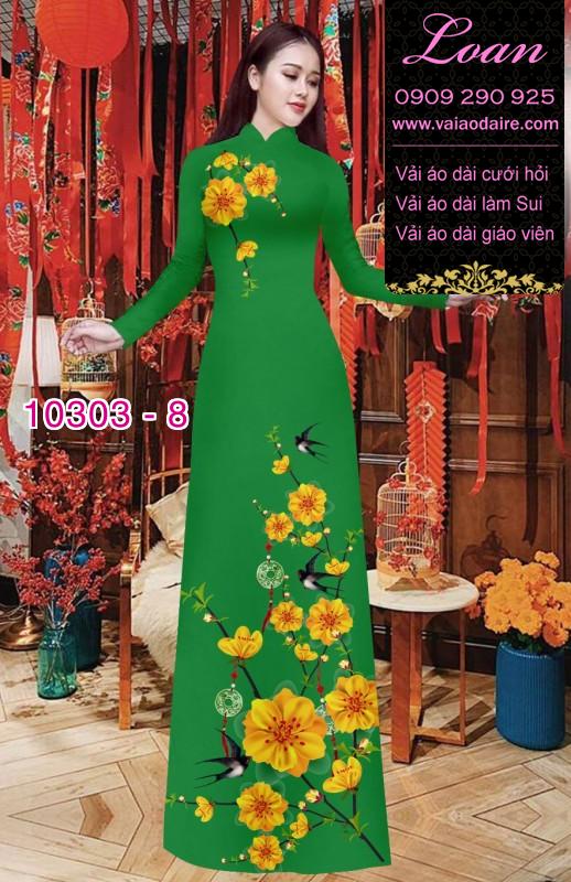 Vải áo dài hoa tết