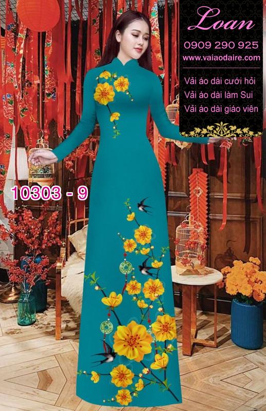 Vải áo dài hoa tết