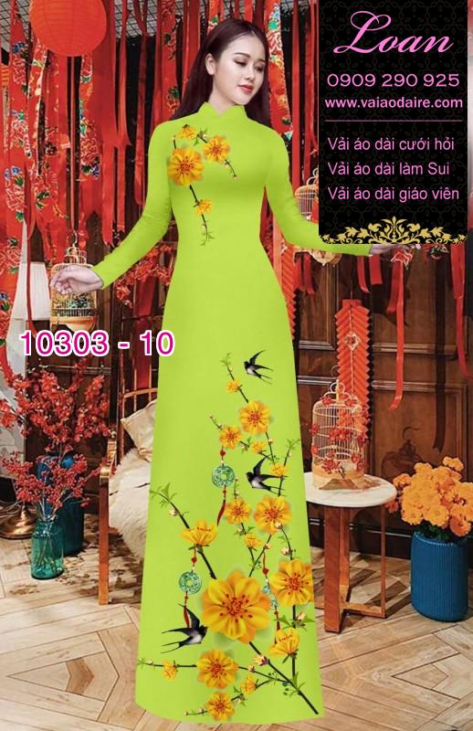 Vải áo dài hoa tết