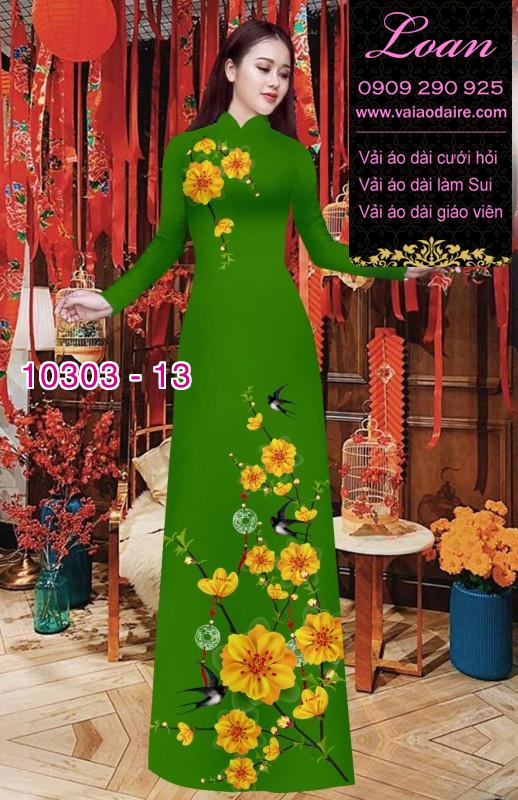 Vải áo dài hoa tết