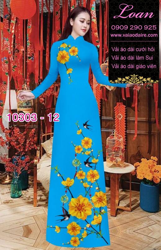 Vải áo dài hoa tết