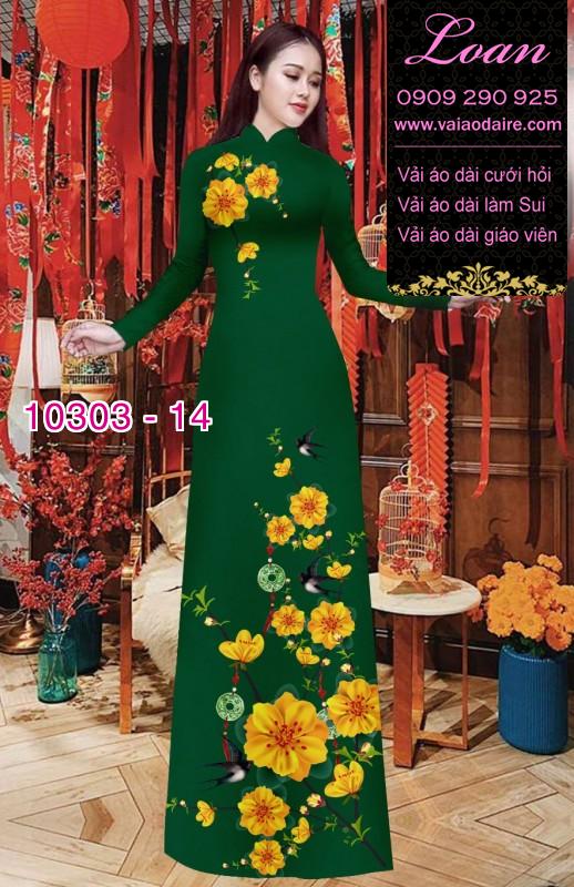 Vải áo dài hoa tết