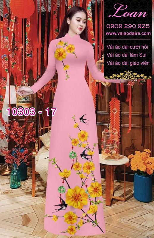 Vải áo dài hoa tết