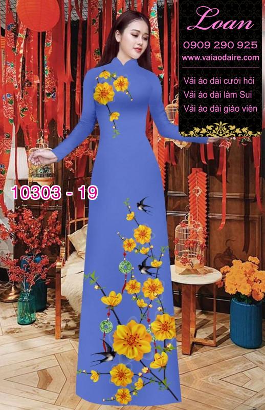 Vải áo dài hoa tết