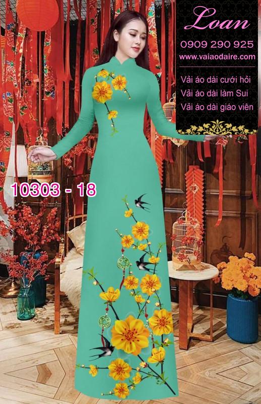 Vải áo dài hoa tết